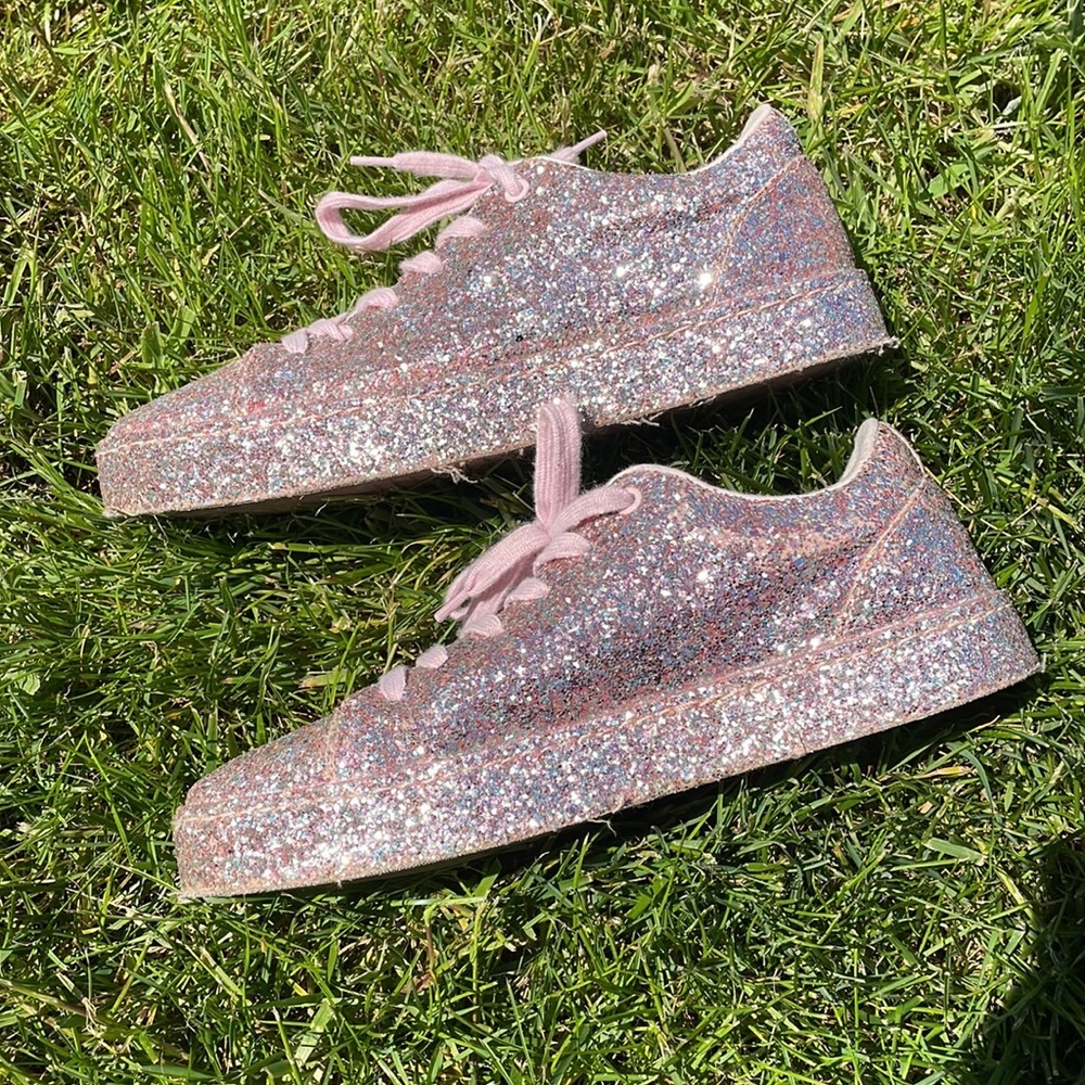 Aldo Pink Glitter Sneakers